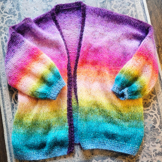 Deb Cardi Rainbow-Sparkles {knit kit}