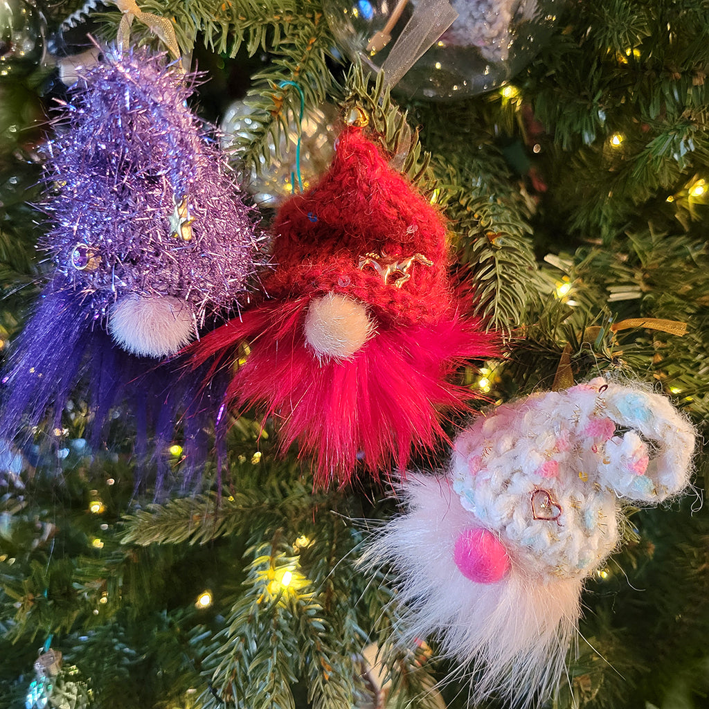 Pompom Gnomes w/ Sparkly Hats: SET OF THREE {knit kit} – The