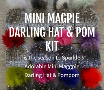 Mini Magpie Darling Hats & Pom ~ Click here to comment
