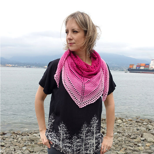 color fade shawl {knitting pattern}-knitting pattern-The Crafty Jackalope