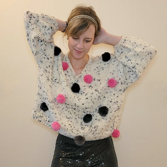 Pompom Pullover {knitting pattern}