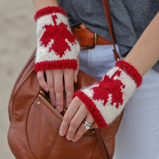 canadian fingerless gloves {knitting pattern}-knitting pattern-The Crafty Jackalope