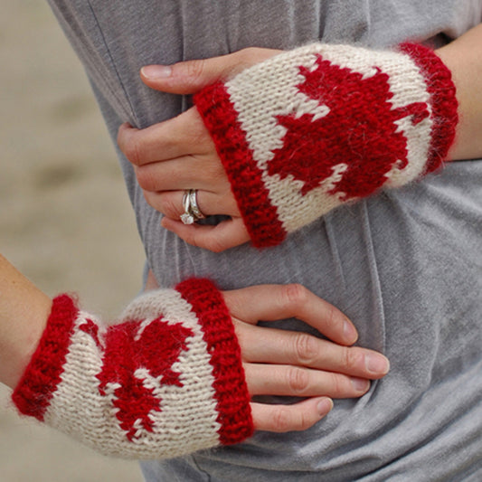canadian fingerless gloves {knitting pattern}-knitting pattern-The Crafty Jackalope