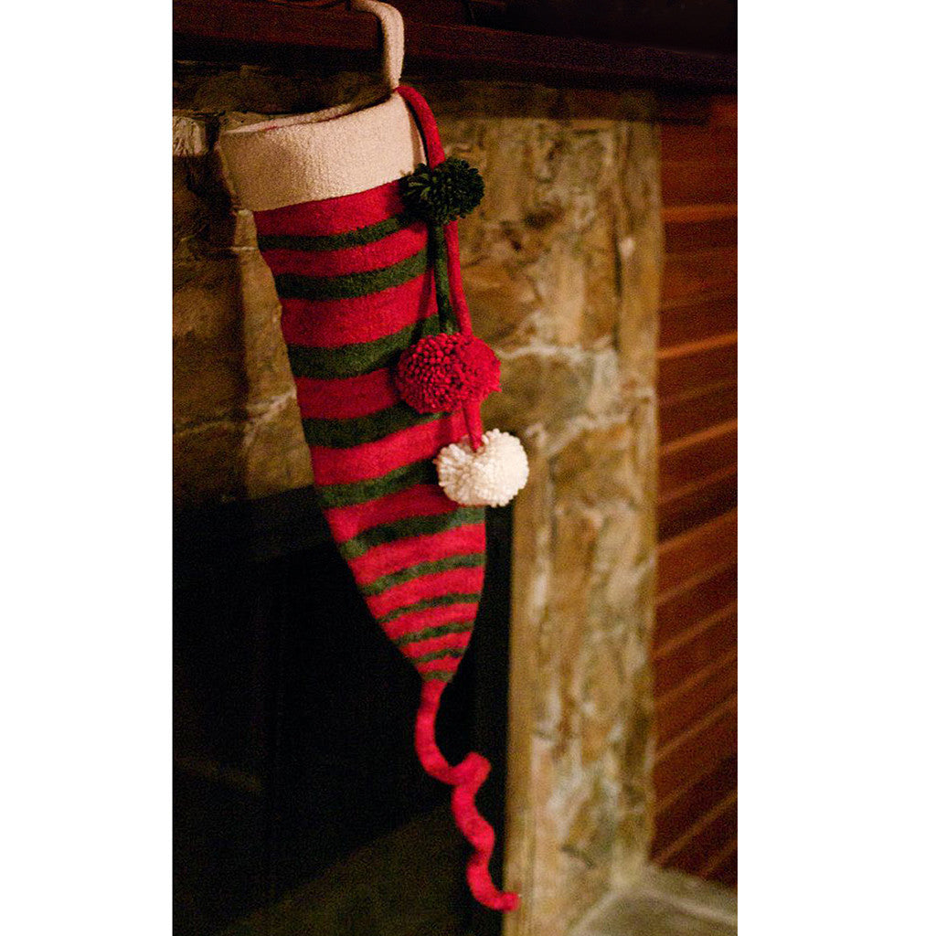dr. seuss inspired christmas stocking {knitting/felting pattern}-knitting pattern-The Crafty Jackalope