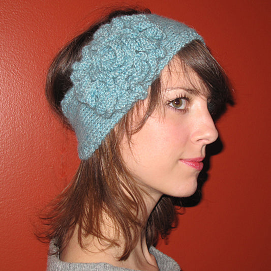 flower headband {knitting pattern}-knitting pattern-The Crafty Jackalope