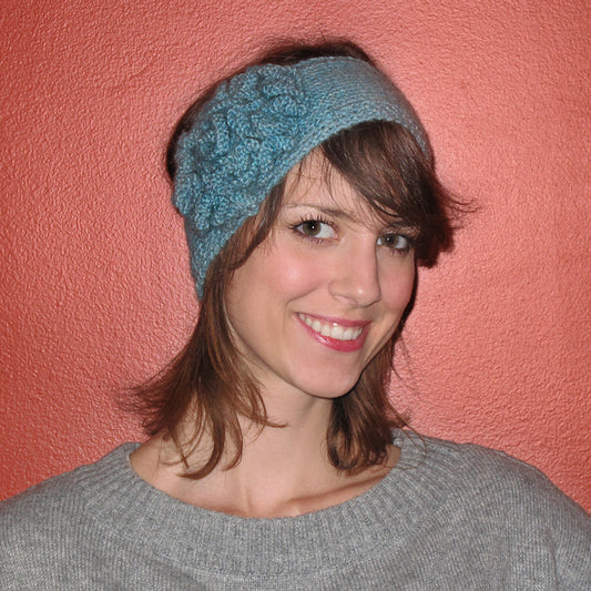 flower headband {knitting pattern}-knitting pattern-The Crafty Jackalope